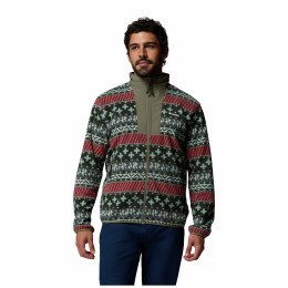Columbia Sequoia Grove™ Ii Fz Printed Fleece férfi pulóver sötétzöld Greenscape Wizard Island