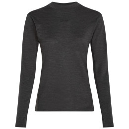 Icebreaker Women 200 MerinoFine™ Ace LS Mock Neck női funkcionális felső sötétszürke Jet Hthr-011