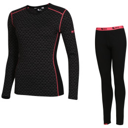 Zulu Merino 240 Long női funkcionális szett fekete/rózsaszín Black/Pink