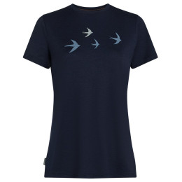 Icebreaker Women Merino 150 Tech Lite SS Tee Bird Transit női póló sötétkék Midnight Navy