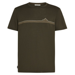 Icebreaker Men Merino 150 Tech Lite SS Tee Range Stripes férfi póló sötétbarna DK Loden
