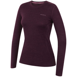 MOOA MerinoSilk 160 long női póló sötétlila dark purple melange