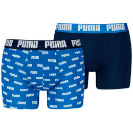 Puma Everyday Aop Print Boxer 2P férfi boxer kék/világoskék Blue Combo