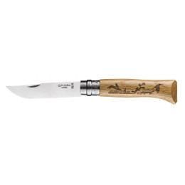 Zsebkés Opinel VRI No. 08 Inox metszett Nyúl mintával