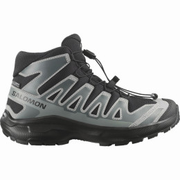 Salomon Xa Pro Mid Wp J Black-Sedona Sage-Wrought Iron gyerek cipő fekete/szürke Black / Sedona Sage / Wrought Iron