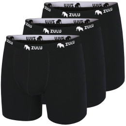 Zulu Merino 160 6in 3-pack férfi boxer fekete black