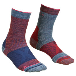 Női Zokni Ortovox W's Alpinist Mid Socks piros/kék