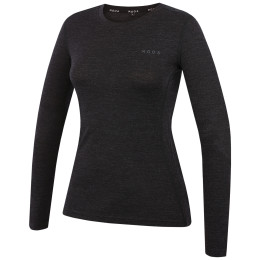 MOOA MerinoSilk 160 long női póló fekete black melange