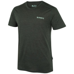 Zulu Merino 160 Short 4C Comfy férfi póló sötétzöld dark green melange