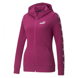 Női pulóver Puma Power Tape Full-Zip Hoodie TR rózsaszín