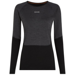 Icebreaker Women Merino 200 Oasis+ LS Crewe női funkcionális felső fekete Blk/Jtht/Und/Cb