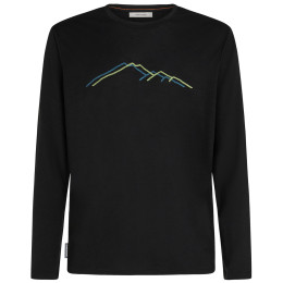 Icebreaker Men Merino 150 Tech Lite LS Tee Rainer Ridge férfi funkcionális póló fekete Black