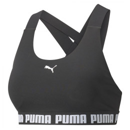Puma Mid Impact Feel it Bra sport melltartó fekete/fehér