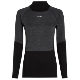 Icebreaker Women Mer 200 Oasis+ LS High Neck női funkcionális felső fekete/szürke Blk/Jtht/Und/Cb