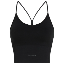 Icebreaker Merino Blend 260 Seamless Rib Strappy Tank sport melltartó fekete BLACK