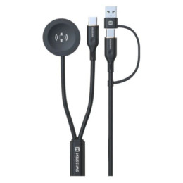 Swissten Wireless magnetic charging cable 2in1 for Samsung Watch + USB-C 1,2 m töltő és adatkábel
