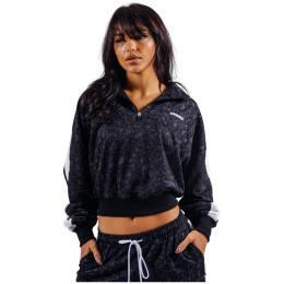 Nebbia Half-Zip Leopard Sweatshirt Primal női pulóver fekete BLACK LEOPARD