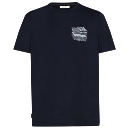 Icebreaker Men Merino 150 Tech Lite SS Tee Evolving Layers férfi póló sötétkék Midnight Navy