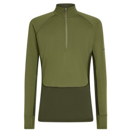 Icebreaker Men Mer 200 ZoneKnit LS Half Zip férfi funkcionális póló sötétzöld Dkloden/Spha/Cb