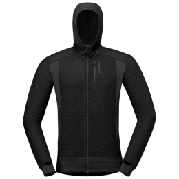 Norrona falketind Alpha120 Zip Hood férfi funkcionális pulóver fekete Caviar Black