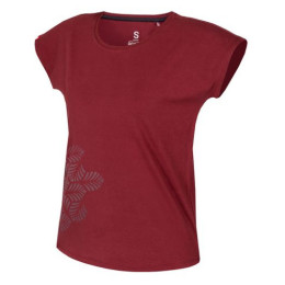 Ocún Kimo T Women Leafs női póló piros Red Oxblood