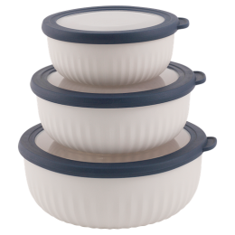 Outwell Cookout Bowl Set with Lids tálkészlet bézs/kék Blue & Grey