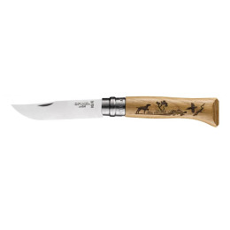 Zsebkés Opinel VRI No. 08 Inox metszett Kutya mintával