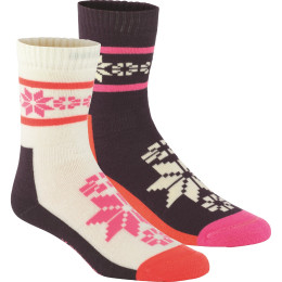 Női Zokni Kari Traa Rusa Wool Sock 2pk fehér/lila Mauve