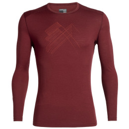 Férfi póló Icebreaker Mens 200 Oasis LS Crewe Snap Head burgundi vörös