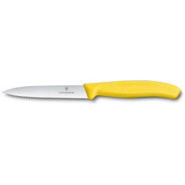 Zöldségvágó kés Victorinox 10 cm - recés sárga