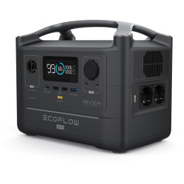 EcoFlow River600 MAX töltőállomás fekete