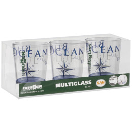 Brunner Set Multiglass Blue Ocean SAN - 3ks pohár készlet