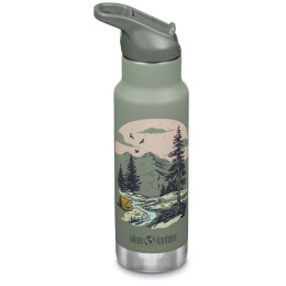 Klean Kanteen Insulated Kid Classic Narrow 12oz (w/Flip Seal Sport Cap) gyerek termosz zöld mountain scape