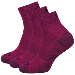 Warg Endurance Merino Mid 3-pack zokni lila Fuchsia