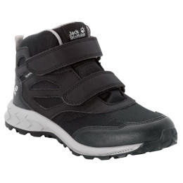 Jack Wolfskin Woodland Texapore Mid Vc K gyerek cipő fekete/szürke black / grey