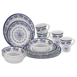 Sada Nádobí Bo-Camp 100% Melamine 16 Old Dutch kék/fehér