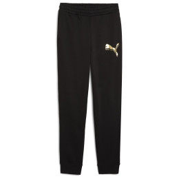 Puma ESS METALLIC Sweatpants FL női melegítő fekete PUMA Black-Metallic Gold