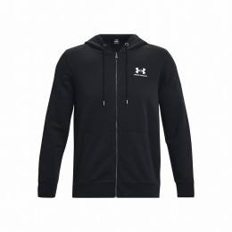 Under Armour Essential Fleece FZ Hood férfi pulóver fekete Black/White