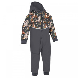 Gyerek overall Unuo Batolecí softshellová kombinéza Fleec barna