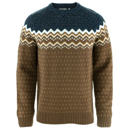 Fjällräven Övik Knit Sweater M férfi pulóver barna Dark Oak-Navy
