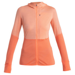 Icebreaker Women Merino 200 Realfleece™ Descender LS Zip Hoodie női funkcionális pulóver narancs