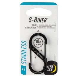 Nite Ize S-Biner Stainless Steel #2 segéd karabiner fekete Černá