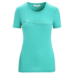 Icebreaker Tech Lite II SS Tee Cadence Paths női funkcionális felső világoszöld