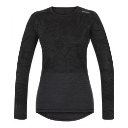 Gyerek funkciós póló Husky Merino 100 Dl. Rukáv L fekete