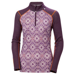 Helly Hansen W Lifa Merino Midw Gra 1/2 Zip női funkcionális felső lila