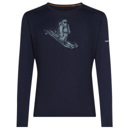 Icebreaker Men Merino 200 Oasis LS Crewe SkiingYeti férfi funkcionális póló sötétkék Midnight Navy