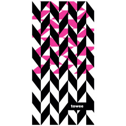 Gyorsan száradó törülköző Towee Dynamica 50x100 cm rózsaszín/fekete