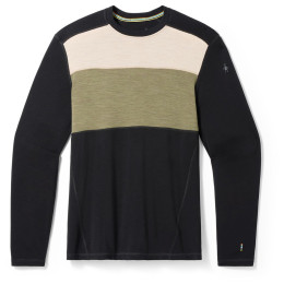 Smartwool M Classic Thermal Mrn Bl Colorbl Crew B férfi funkcionális póló fekete Black-Winter Moss