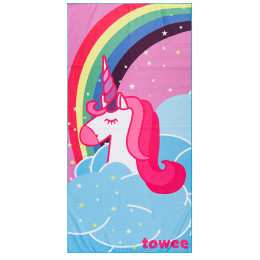 Gyorsanszáradó törülköző Towee Rainbow Unicorn 70 x 140 cm