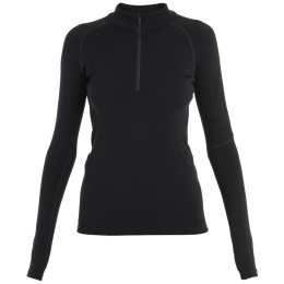 Icebreaker Women 300 MerinoFine™ Polar LS Half Zip női funkcionális felső fekete Black